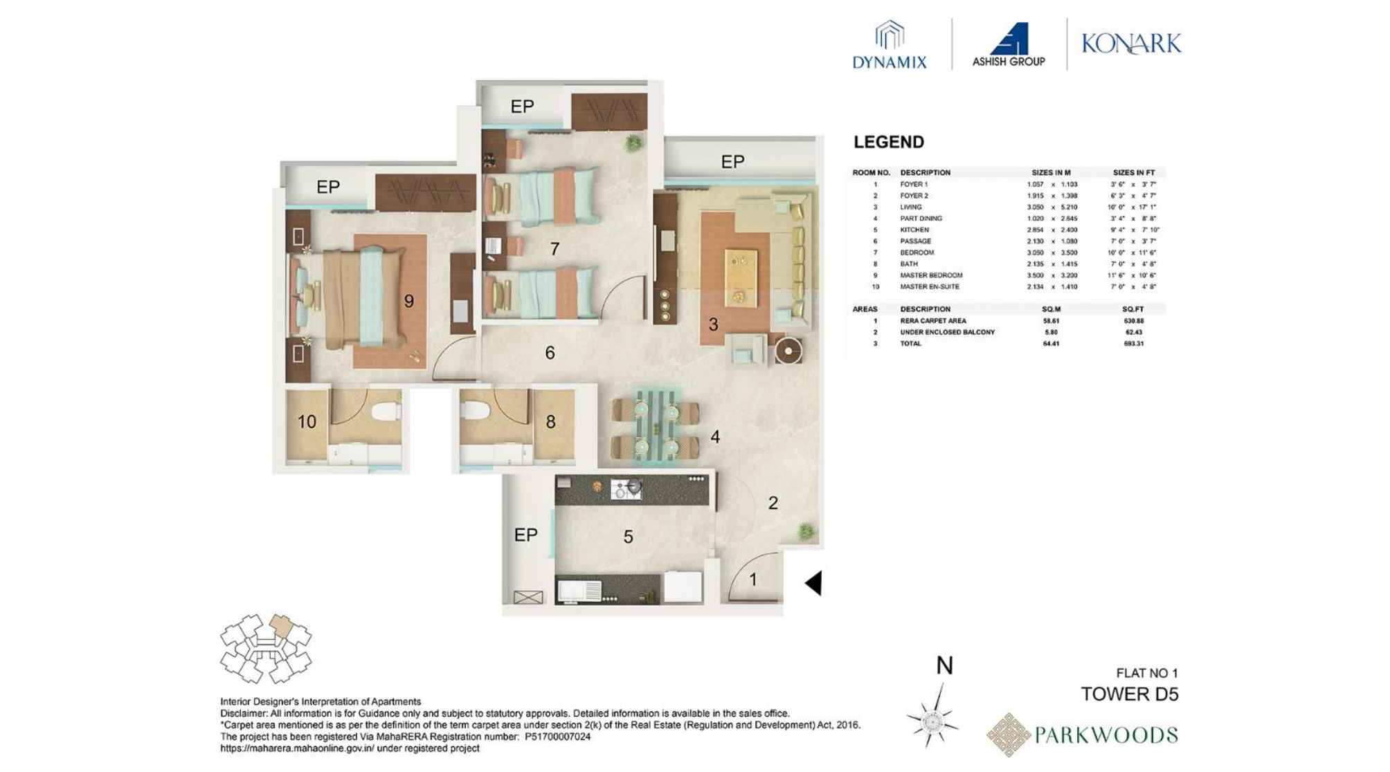 Dynamix-Parkwoods-Floor-Plan-2-BHK-693-Sqft